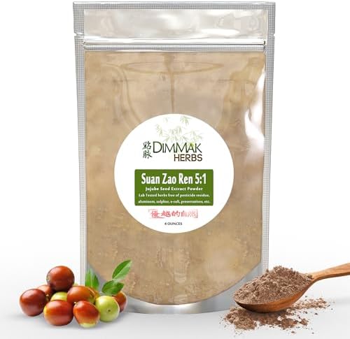 Extracto Orgánico de Suan Zao Ren 5:1 Dimmak Herbs (Semilla de Jujube Ácida) - Ayuda Natural para el Sueño, Alivio del Estrés y Sudores Nocturnos - - imagen 1