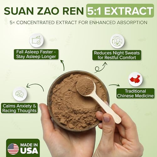Extracto Orgánico de Suan Zao Ren 5:1 Dimmak Herbs (Semilla de Jujube Ácida) - Ayuda Natural para el Sueño, Alivio del Estrés y Sudores Nocturnos - - imagen 3