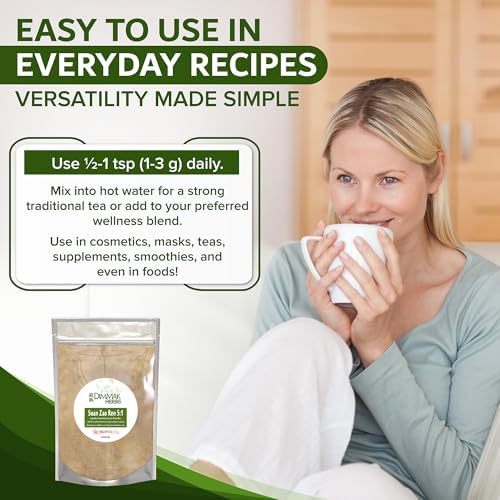 Extracto Orgánico de Suan Zao Ren 5:1 Dimmak Herbs (Semilla de Jujube Ácida) - Ayuda Natural para el Sueño, Alivio del Estrés y Sudores Nocturnos - - imagen 4