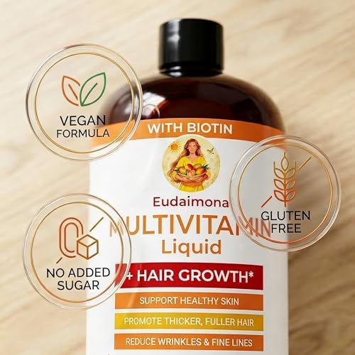 Multivitamínico Líquido + Crecimiento del Cabello | Biotina 10000mcg | Apoya Piel Saludable, Promueve Cabello Más Grueso y Abundante, Reduce Arrugas - imagen 4