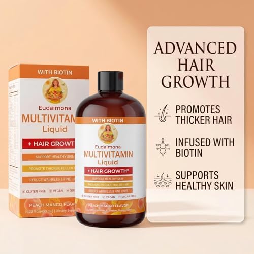 Multivitamínico Líquido + Crecimiento del Cabello | Biotina 10000mcg | Apoya Piel Saludable, Promueve Cabello Más Grueso y Abundante, Reduce Arrugas - imagen 5