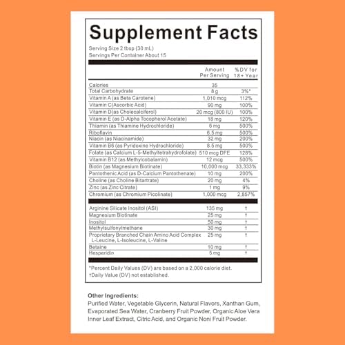 Multivitamínico Líquido + Crecimiento del Cabello | Biotina 10000mcg | Apoya Piel Saludable, Promueve Cabello Más Grueso y Abundante, Reduce Arrugas - imagen 7