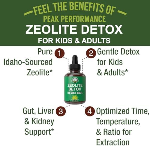 Detoxificación de Zeolita para Niños y Adultos con Cilantro - Mineral Volcánico de Idaho, EE. UU. - Gotas Líquidas de Zeolita Clinoptilolita para - imagen 2