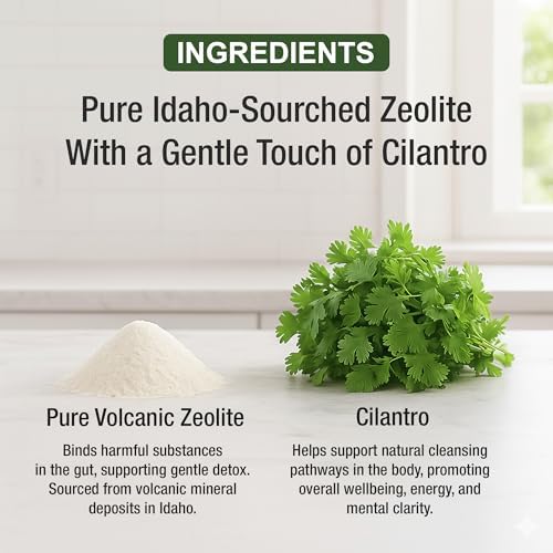 Detoxificación de Zeolita para Niños y Adultos con Cilantro - Mineral Volcánico de Idaho, EE. UU. - Gotas Líquidas de Zeolita Clinoptilolita para - imagen 3