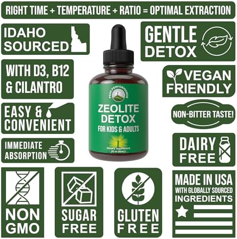 Detoxificación de Zeolita para Niños y Adultos con Cilantro - Mineral Volcánico de Idaho, EE. UU. - Gotas Líquidas de Zeolita Clinoptilolita para - imagen 7