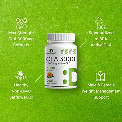CLA Ultra Fuerte 3000mg | 240 Softgels, Ácido Linoleico Conjugado Activo de Aceite de Cártamo - imagen 6