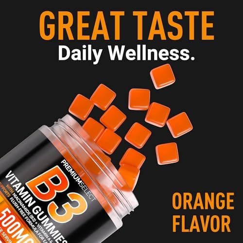 Gomitas de Vitamina B3 Premium Select Nutrition Niacinamida 500mg – Suplemento Sin Enrojecimiento con Vitaminas A y E – 120 Gomitas Veganas para - imagen 5