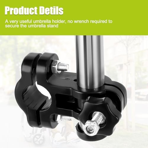 Soporte para Paraguas de Silla de Ruedas, Montaje para Paraguas, Abrazadera para Paraguas de Sol, Compatible con Manillares de 20mm, Accesorio para - imagen 4