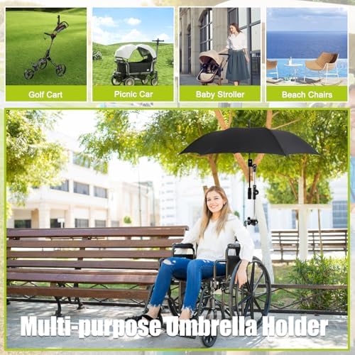 Soporte para Paraguas de Silla de Ruedas, Montaje para Paraguas, Abrazadera para Paraguas de Sol, Compatible con Manillares de 20mm, Accesorio para - imagen 7