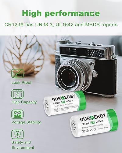 Baterías de Litio DURNERGY CR123A Paquete de 16 Piezas 3 Voltios 123A con 10 Años de Vida Útil, Alta Potencia para Linternas, Compatibles con CR17335 - imagen 3