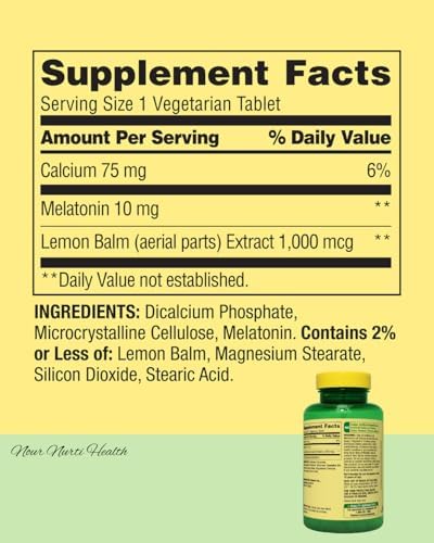 Suplemento Dietético Valle Sleep Support Melatonina Extra Fuerte, 10 mg, 240 Tabletas, 1 Botella + Guía de Vitaminas nnh de Regalo - imagen 4
