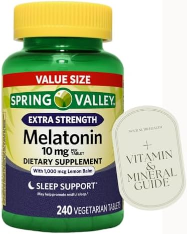 Suplemento Dietético Valle Sleep Support Melatonina Extra Fuerte, 10 mg, 240 Tabletas, 1 Botella + Guía de Vitaminas nnh de Regalo - imagen 5