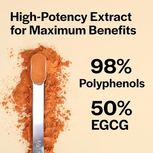 Extracto de Té Verde en Polvo 98% Polifenoles, 50% EGCG, Descafeinado, Antioxidante Potente y Soporte Metabólico e Inmunológico, Energía Limpia y - imagen 2