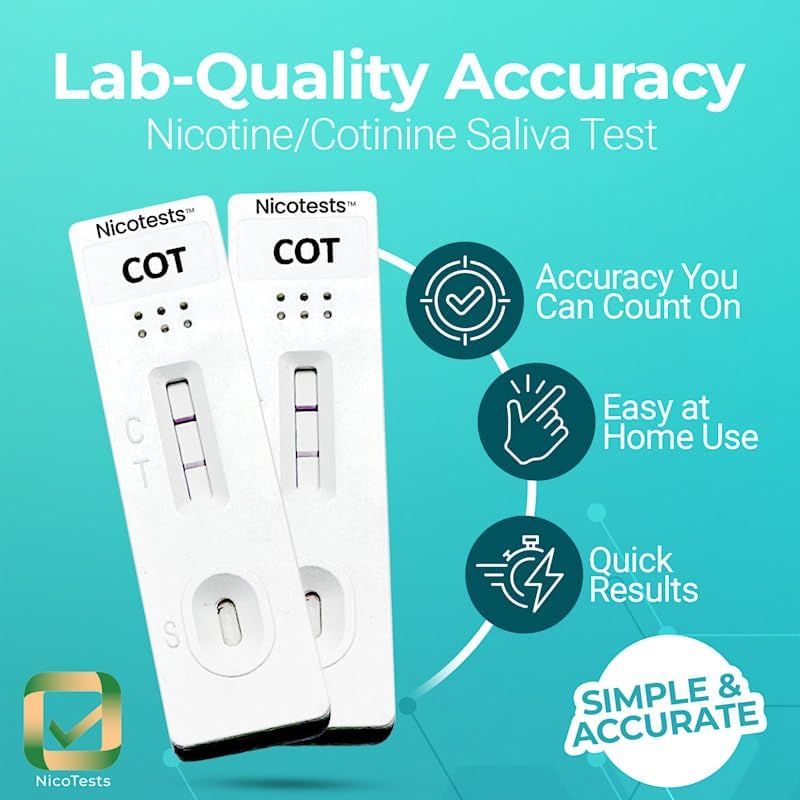 Prueba de Nicotina en Saliva para Fumar/Vapear/Pouches/Snus 30 ng - Paquete de 5 por NicoTests® - imagen 2