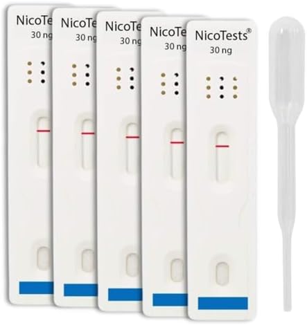 Prueba de Nicotina en Saliva para Fumar/Vapear/Pouches/Snus 30 ng - Paquete de 5 por NicoTests® - imagen 4