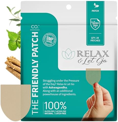 Parche Relax & Let Go de The Friendly Patch - Parches Calmantes con Ashwagandha, GABA y Gotu Kola - Antes conocidos como Parches Zen, 28 días - imagen 1