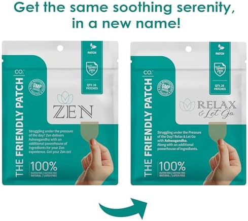 Parche Relax & Let Go de The Friendly Patch - Parches Calmantes con Ashwagandha, GABA y Gotu Kola - Antes conocidos como Parches Zen, 28 días - imagen 3