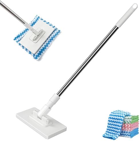 Mopa Mini Snap Grip, Mopa Desechable Zero Touch, Trapeador Retráctil con Cabezal Bloqueable y 5 Paños Reutilizables para Limpieza de Grietas - imagen 1