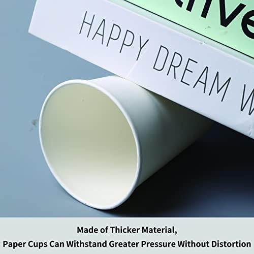 Bsvce 300 Tazas de Papel de 8 oz - Duraderas, a Prueba de Fugas, Seguras para Bebidas Calientes o Frías, Tazas de Café Blancas - imagen 3