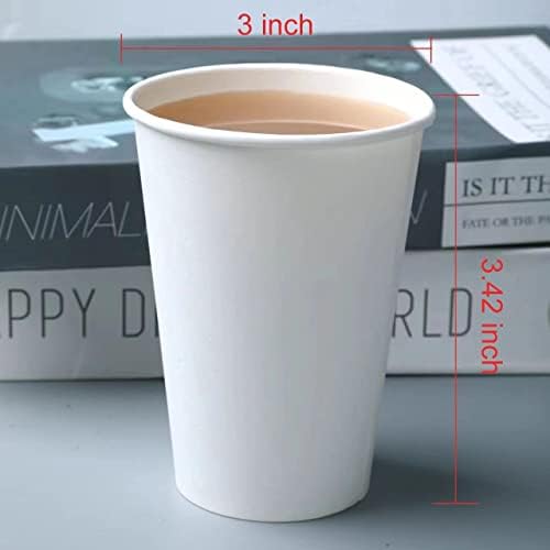 Bsvce 300 Tazas de Papel de 8 oz - Duraderas, a Prueba de Fugas, Seguras para Bebidas Calientes o Frías, Tazas de Café Blancas - imagen 7