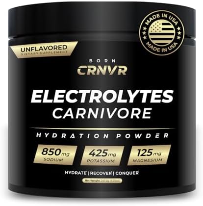 BORN CRNVR Carnivore Polvo de Electrolitos – Alto en Sodio (850mg) Sin Sabor | Sin Azúcar, Sin Rellenos | Reemplazo de Electrolitos para Keto y Ayuno - imagen 1