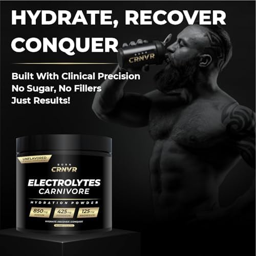 BORN CRNVR Carnivore Polvo de Electrolitos – Alto en Sodio (850mg) Sin Sabor | Sin Azúcar, Sin Rellenos | Reemplazo de Electrolitos para Keto y Ayuno - imagen 2