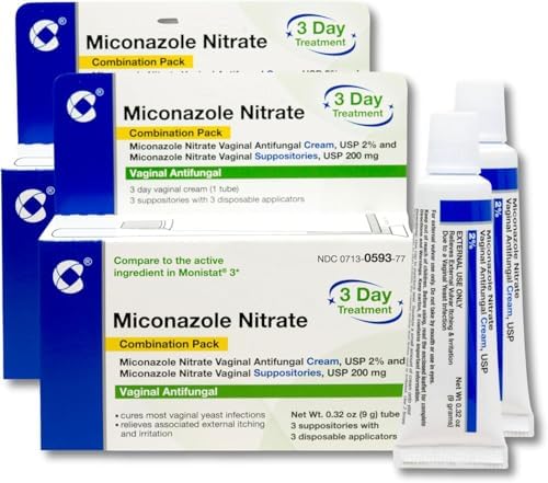 Tratamiento para Infección por Hongos Miconazol Nitrato de Cosette Pharmaceuticals - Paquete Combinado de Crema Antifúngica y Supositorios (2) - imagen 1