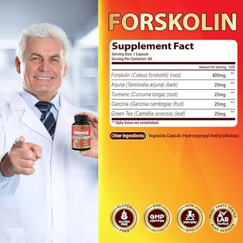 Suplementos de Forskolin Cadane en Cápsulas (2 Paquetes) con Cúrcuma, Arjuna, Garcinia Cambogia y Té Verde - Extracto de Coleus Forskohlii de Máxima - imagen 3