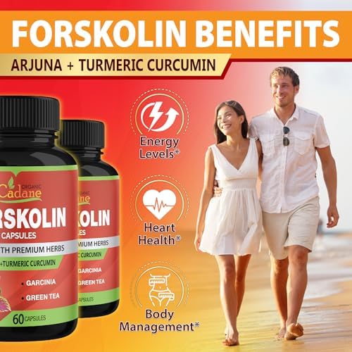 Suplementos de Forskolin Cadane en Cápsulas (2 Paquetes) con Cúrcuma, Arjuna, Garcinia Cambogia y Té Verde - Extracto de Coleus Forskohlii de Máxima - imagen 4