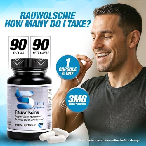 Suplemento Dietético Slim Science Rauwolscina Yohimbina HCL - 3mg por Cápsula, 90 Cápsulas, Una al Día | Apoya Energía, Enfoque, Rendimiento y - imagen 2