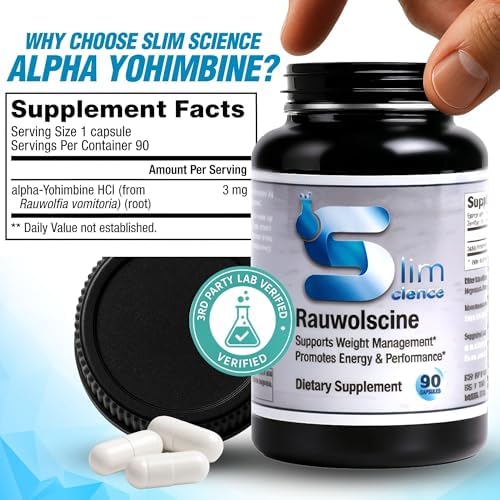 Suplemento Dietético Slim Science Rauwolscina Yohimbina HCL - 3mg por Cápsula, 90 Cápsulas, Una al Día | Apoya Energía, Enfoque, Rendimiento y - imagen 4