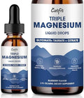 Gotas Líquidas de Glicinato de Magnesio con Taurato y Citrato, Suplemento para Sueño y Relajación, con Potasio y Omega-3, Sabor Arándano, 2 Fl Oz - imagen 1
