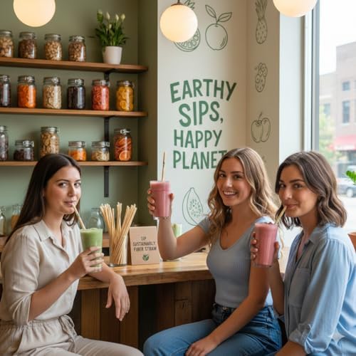Paquete de 250 Popotes de Fibra de Agave – Sin Envolver, Biodegradables y Compostables, Alternativa Ecológica al Plástico – Tamaño Estándar de 8.3 – - imagen 4