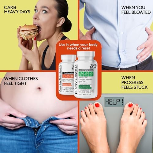 Limpieza de 15 Días Youth & Tonic – Limpiador Herbal Intenso para Colon y Detox Digestivo, Alivio de Inflamación, 60 Pastillas Detox - imagen 3