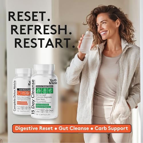Limpieza de 15 Días Youth & Tonic – Limpiador Herbal Intenso para Colon y Detox Digestivo, Alivio de Inflamación, 60 Pastillas Detox - imagen 8