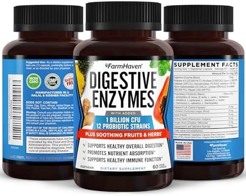 FarmHaven Enzimas Digestivas con 18 Probióticos y Hierbas | Papaya, Bromelina, Proteasa y Más para Absorción de Lactosa y Mejor Digestión | Alivio de - imagen 2