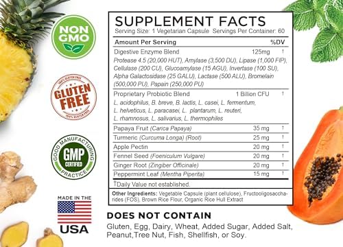 FarmHaven Enzimas Digestivas con 18 Probióticos y Hierbas | Papaya, Bromelina, Proteasa y Más para Absorción de Lactosa y Mejor Digestión | Alivio de - imagen 6