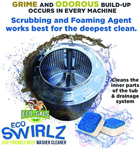 Limpiador de Lavadora Eco-Gals Eco Swirlz con 36 Tabletas para Limpieza Profunda y Bonus Eco Scrubz para Lavavajillas - imagen 2