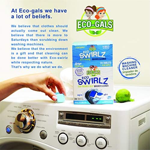 Limpiador de Lavadora Eco-Gals Eco Swirlz con 36 Tabletas para Limpieza Profunda y Bonus Eco Scrubz para Lavavajillas - imagen 6