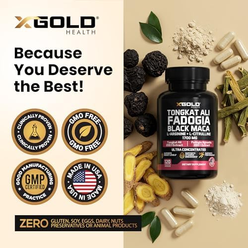 Complejo de Tongkat Ali + Fadogia Agrestis 1700mg con Maca Negra, L-Arginina y L-Citrulina, Aumentador de Óxido Nítrico, Energía y Rendimiento, 120 - imagen 5