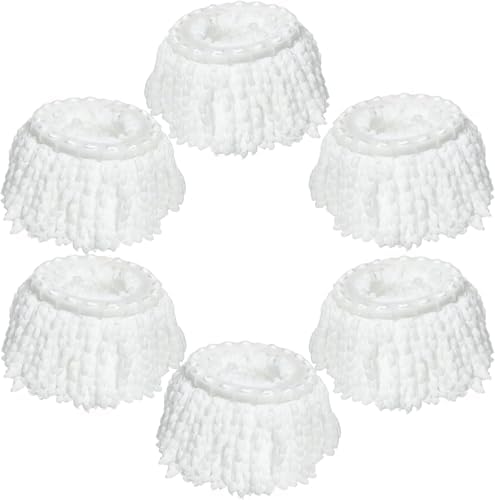 Paquete de 6 Cabezas de Repuesto para Mopas, Compatibles con FunClean Spin Mop y RinseWise Mop Bucket, Refill de Microfibra para Uso en Casa e - imagen 1