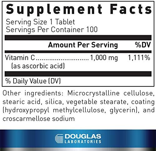 Suplemento Antioxidante de Vitamina C Hidrosoluble Douglas Laboratories para Apoyar la Función Inmunológica y la Cicatrización Normal | 100 Tabletas - imagen 2