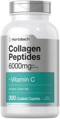 Colágeno Hidrolizado Horbäach 6000mg | 300 Tabletas | Con Vitamina C | Suplemento No Transgénico y Libre de Gluten - imagen 1