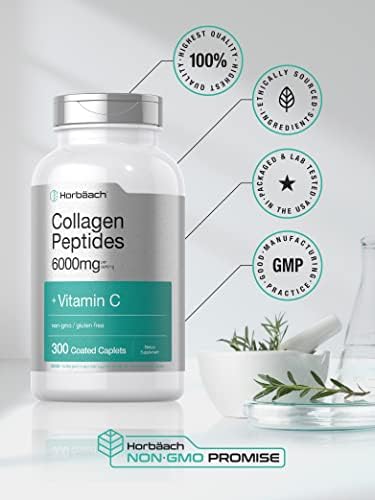 Colágeno Hidrolizado Horbäach 6000mg | 300 Tabletas | Con Vitamina C | Suplemento No Transgénico y Libre de Gluten - imagen 5