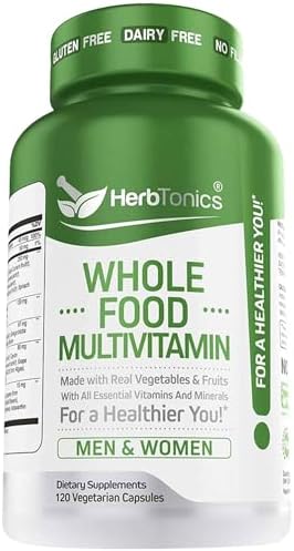 Multivitamínico Herbtonics para Hombres y Mujeres – Vegano con Frutas, Verduras, Probióticos, CoQ10, Cúrcuma y Más – 120 Cápsulas - imagen 1