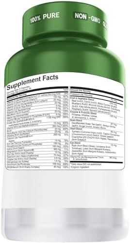 Multivitamínico Herbtonics para Hombres y Mujeres – Vegano con Frutas, Verduras, Probióticos, CoQ10, Cúrcuma y Más – 120 Cápsulas - imagen 8