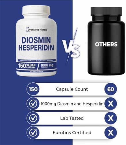 Complejo de Diosmina y Hesperidina 1000mg de Immortal Herbs, 150 Cápsulas, Extracto de Frutas Ricas en Bioflavonoides, 100% Vegetariano, Sin OGM y - imagen 4