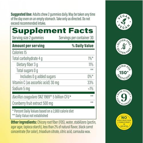 Gomitas Veganas MegaFood para Mujeres con Probióticos y Prebióticos - Sin Azúcar, Vitamina C y Arándano - Apoya Salud Inmunológica, Vaginal y - imagen 2