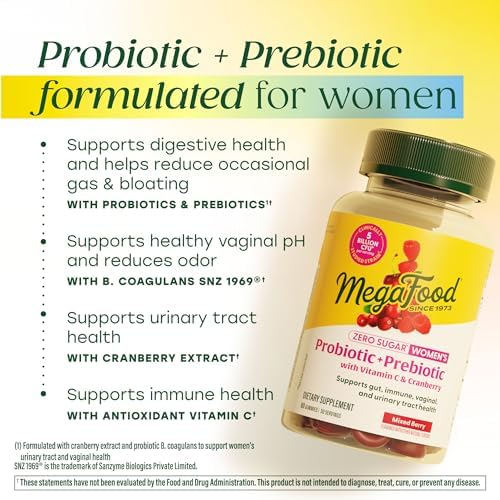 Gomitas Veganas MegaFood para Mujeres con Probióticos y Prebióticos - Sin Azúcar, Vitamina C y Arándano - Apoya Salud Inmunológica, Vaginal y - imagen 3