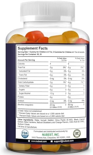 Gomitas Probióticas NuBest Diarias para Niños y Adolescentes con 5 Mil Millones de CFUs | Apoya la Salud Inmunológica, Digestiva y del Intestino | - imagen 8